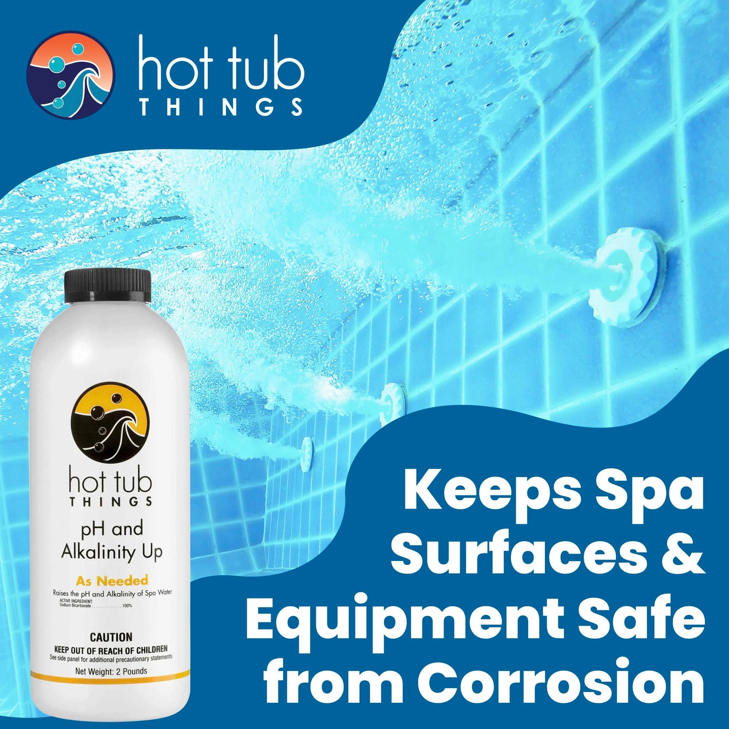 Hot Tub Things pH Up & Alkalinity Increaser for Hot Tub – Pool Shock, Alkalinity Up, pH Increaser and Alkaline Booster for Spa or Pool, Maintain Balanced Water Quality and Clear Water Use – 2 Pounds