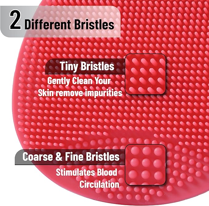 Slick- Silicone Facial Cleansing Brush, 4 Pack, Silicone Face Scrubber Exfoliator, Face Exfoliator Scrubber, Facial Scrubber for Face Cleanser Brush, Exfoliating Face Scrubber, Face Brush