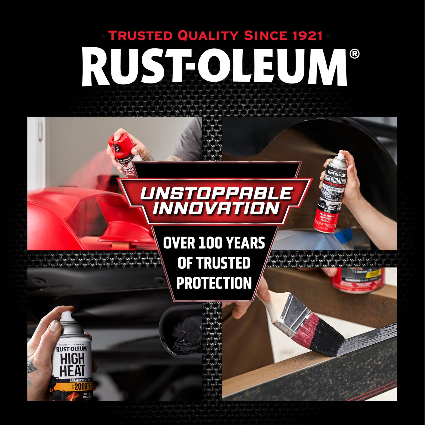 Rust-Oleum 248914-6PK Stops Rust Truck Bed Coating Spray Paint, 15 oz, Black, 6 Pack
