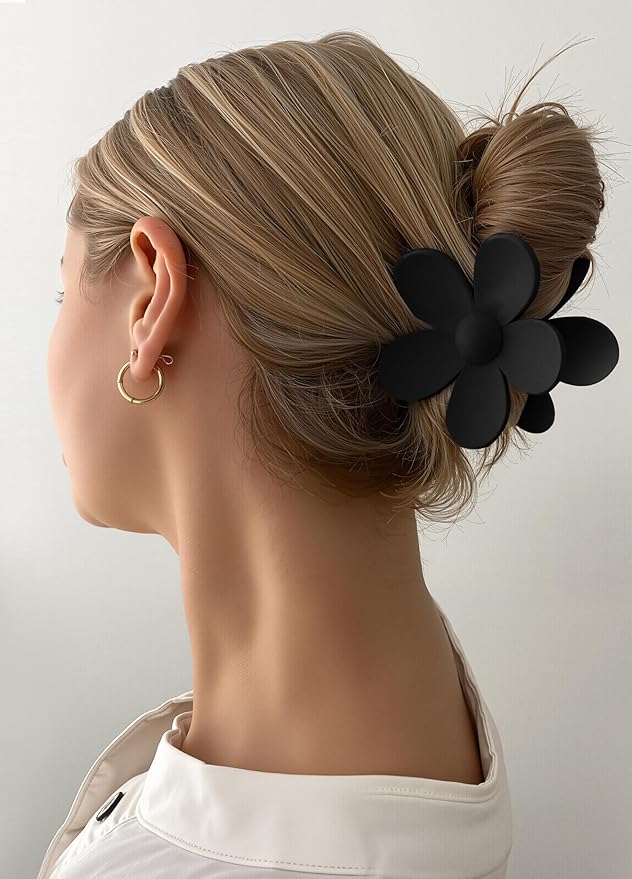 8PCS Hair Clips for Women, Flower Claw Clips for Thick Hair, Non-Slip Hair Accessories with Multi-Styles, Neutral Colors Hair Claw Clips and Variety Pack, Ideal for Girls