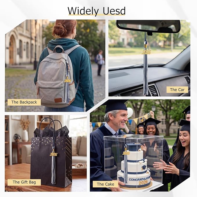 GraduationMall Single&Multiple Color Graduation Tassel with 2026 Year Charm 9"