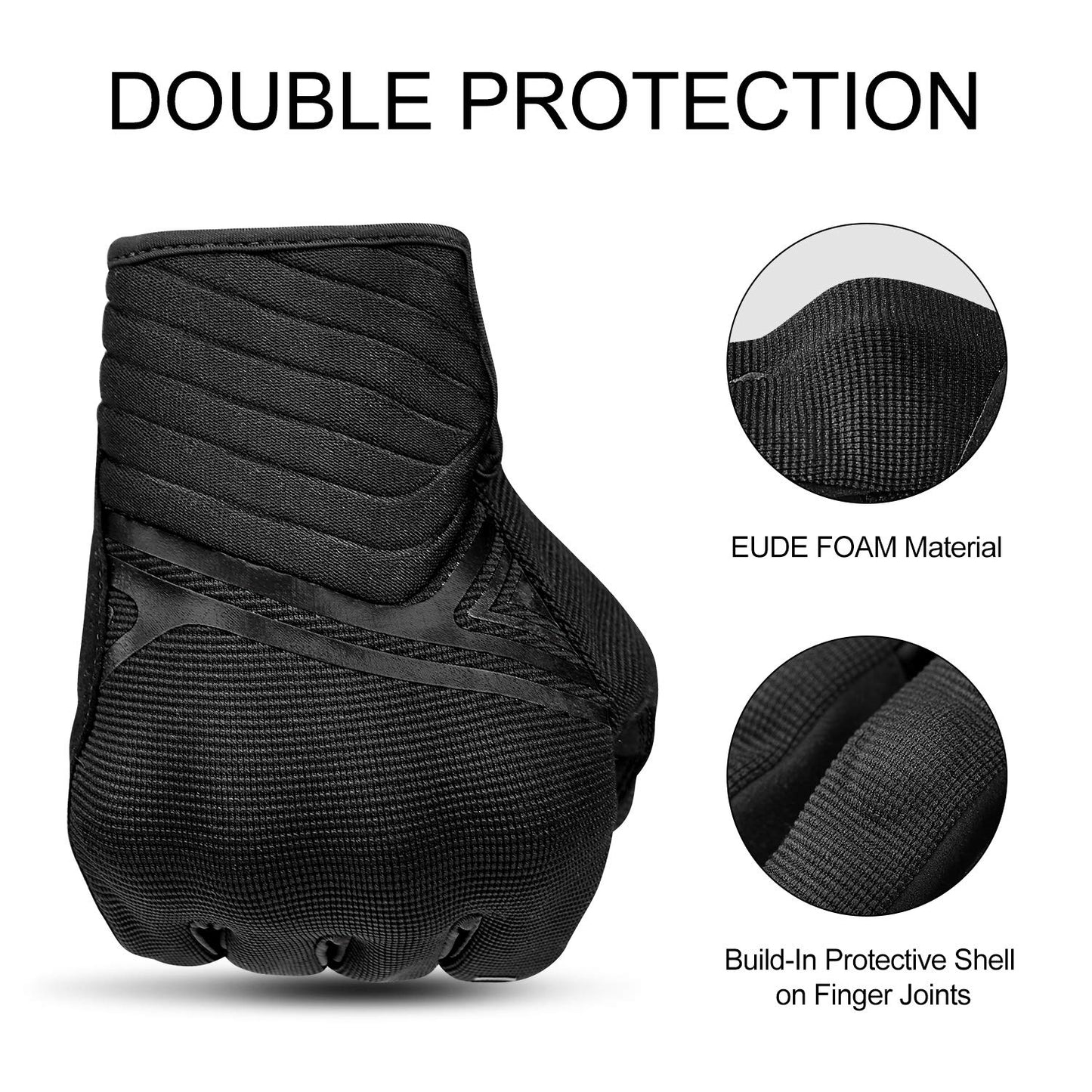 INBIKE Breathable Mesh Motorcycle Gloves Touchscreen with TPR Palm Pad Hard Knuckles Black Small