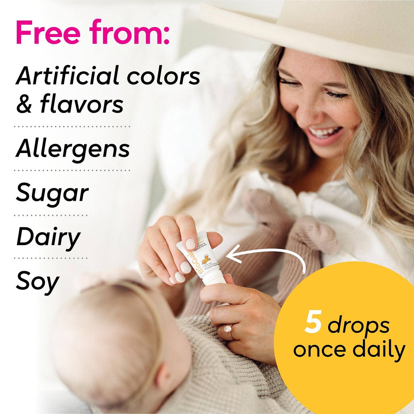 BioGaia Baby Probiotic Drops - Colic & Gas Relief + Vitamin D, 50-Day Supply, Safe for Newborns, Reduces Crying, Fussing, Colic, Gas, Spit-ups & Constipation, No allergens, Dairy or Soy (Pack of 2)