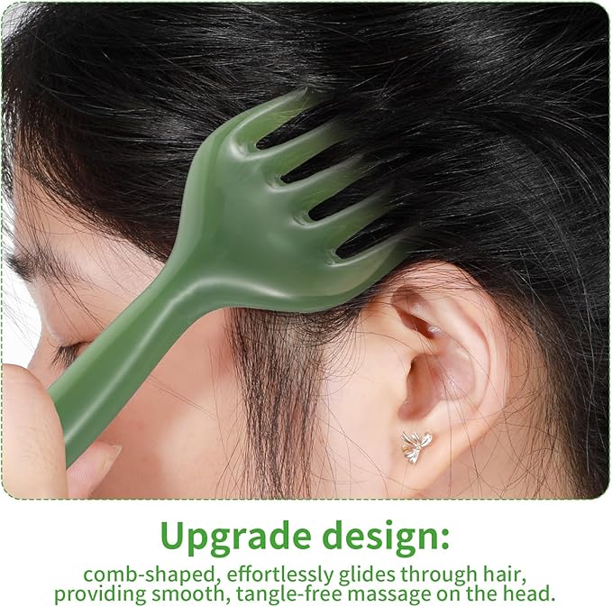 2Pcs Head Massager Manual Hair Scalp Massager Gua Sha Five Claw Massage Tool Comb Portable Handheld Resin Relax Tool for Father's Day Mother's Day Gifts (Pink Purple; Green)