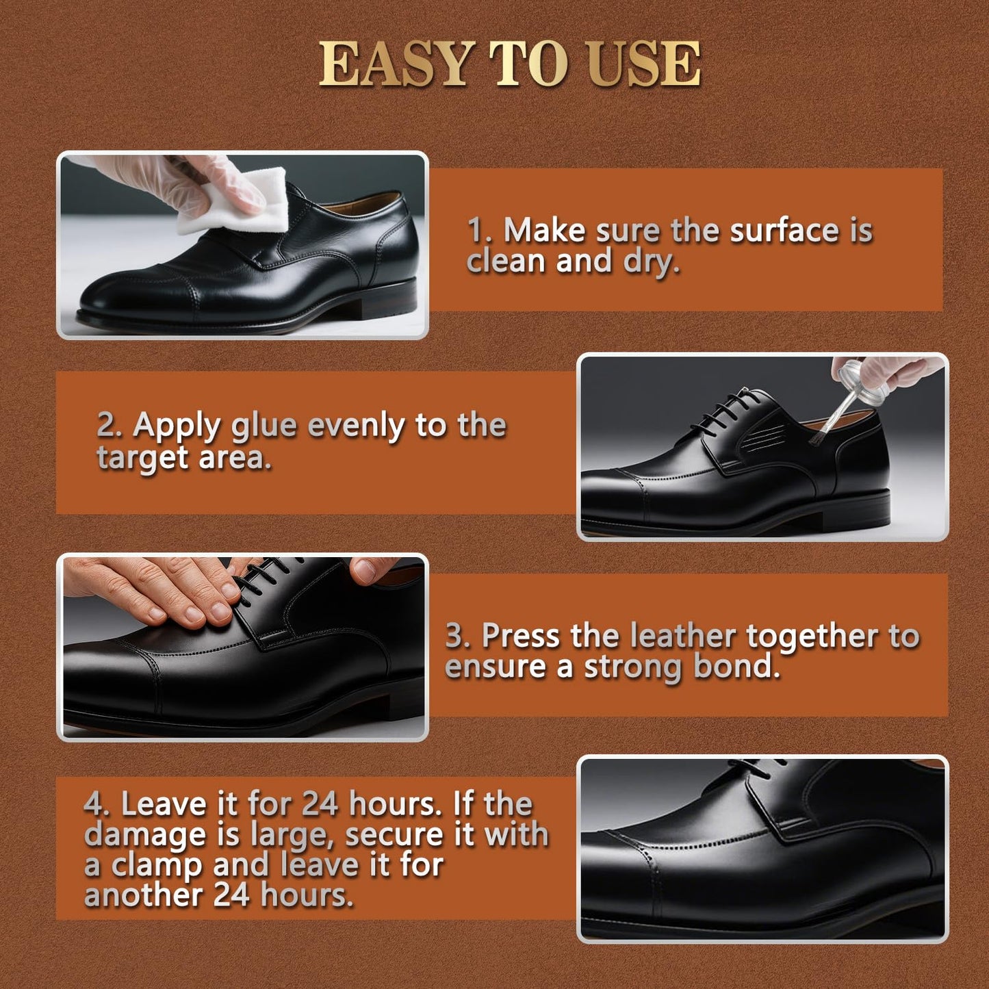 Leather Glue, 130ml Waterproof High Strength Adhesive, Clear Flexible Repair Cement for Bonding Between Sofas, Car Seats, Saddles, Crafting, DIY Projects