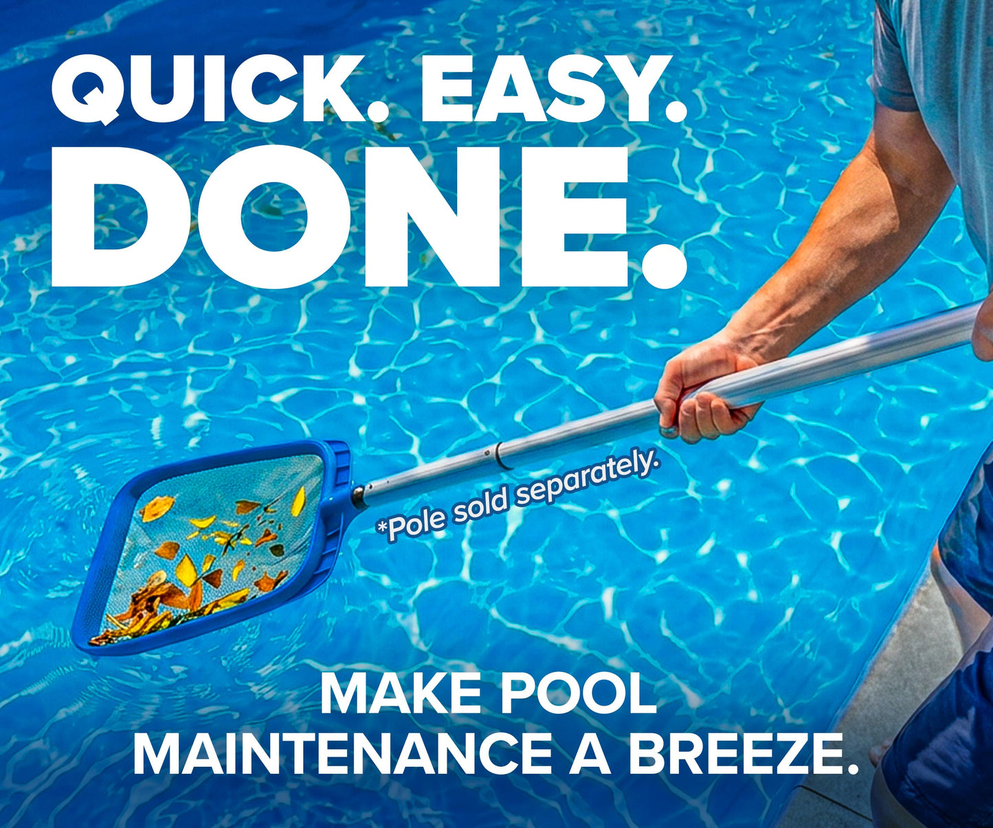 Pool Leaf Skimmer Net for Cleaning // Heavy Duty Pool Leaf Skimmer Attachment - Oversized 17 Inch with Self-Repairing Net // The Ultimate Pool Skimmer Replacement Net (Pole Sold Separately)
