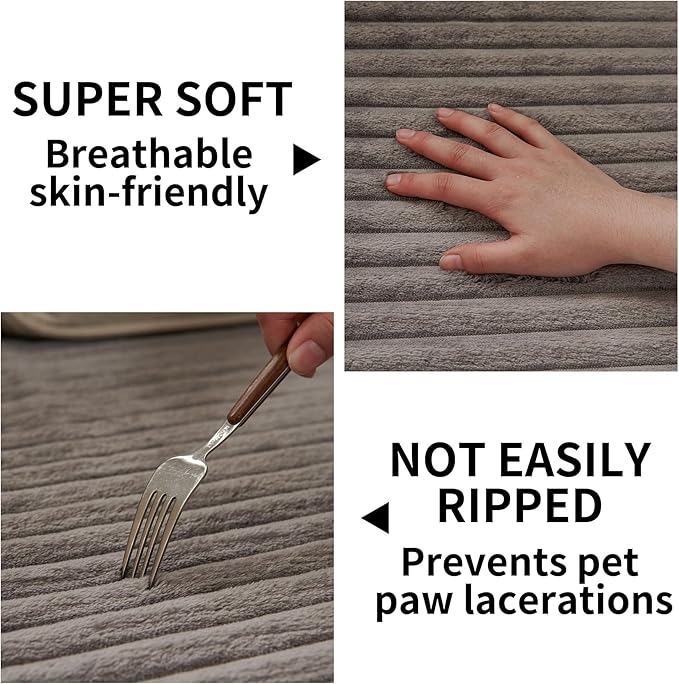 HAOMAIJIA Waterproof Couch Cover for Dogs Washable,Faux Fur Pet Couch Covers for Sofa,Soft Dog Bed Cover Non-Slip Couch Covers for 3 Cushion Couch Sofa Pet Friendly (Grey, 35" x 95" 1 Pack)