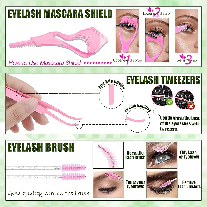 YIDUO 1846Pcs Lash Clusters Kit with Spikes+Bottom Cluster Lashes Kit Mix Styles 10-18mm Volume D Curly Wispy Soft DIY Individual Eyelash Extension Kit with Glue pestañas postizas Wholesale Large Pack