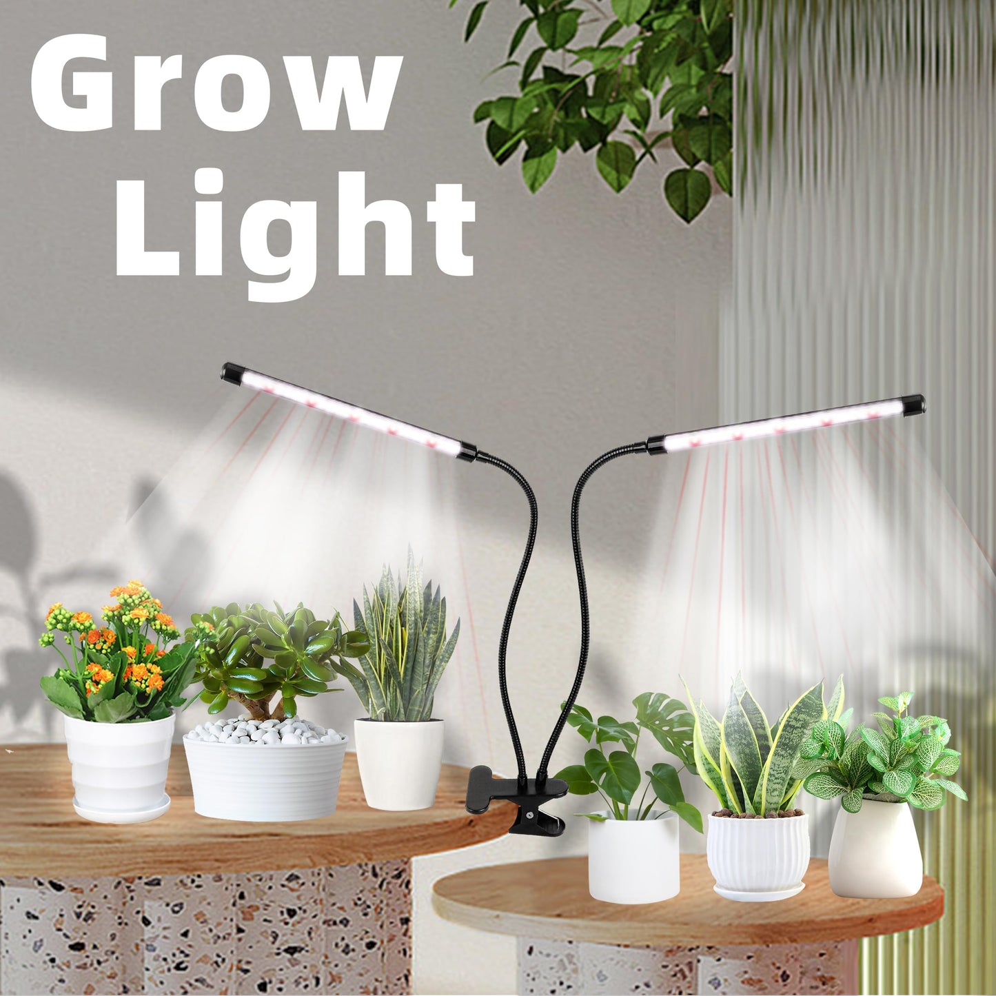 EWPJDK Grow Light 6500K Full Spectrum Plant Grow Lights 84 LED Plant Light with Clip Grow Lamp for Indoor Plants Growing Lamps（2PCS）