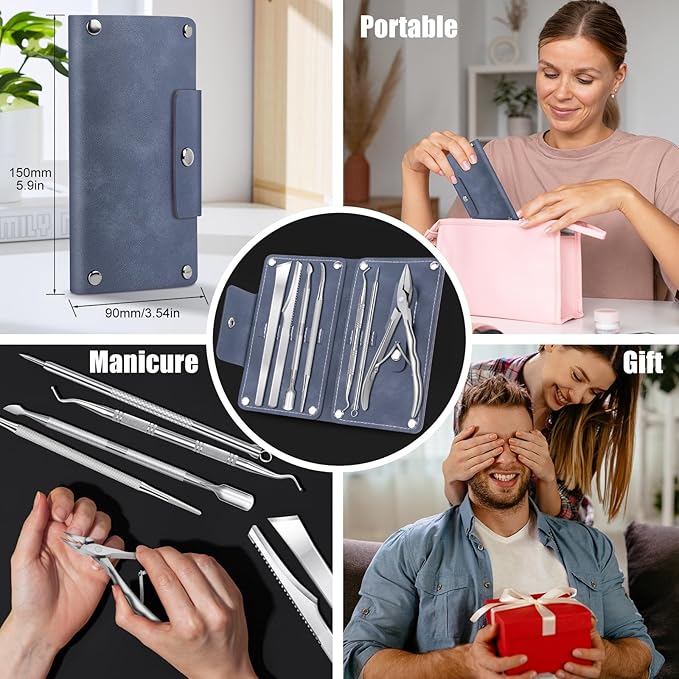 7-Piece Ingrown Toenail Treatment Set, Professional Stainless Steel Ingrown Toenail Removal Kit, Toenail Clippers for Thick Toenails, Pedicure Tools for Feet, Nail Clippers for Thick and Ingrown Nails