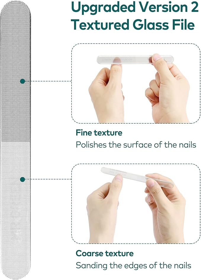 MR.GREEN Glass Nail Shiner Ã¯Â¼ÂUpgrade Nano Glass Nail Files &Nail Buffers Polisher Professional Crystal Manicure Tools Kit for Natural Nail