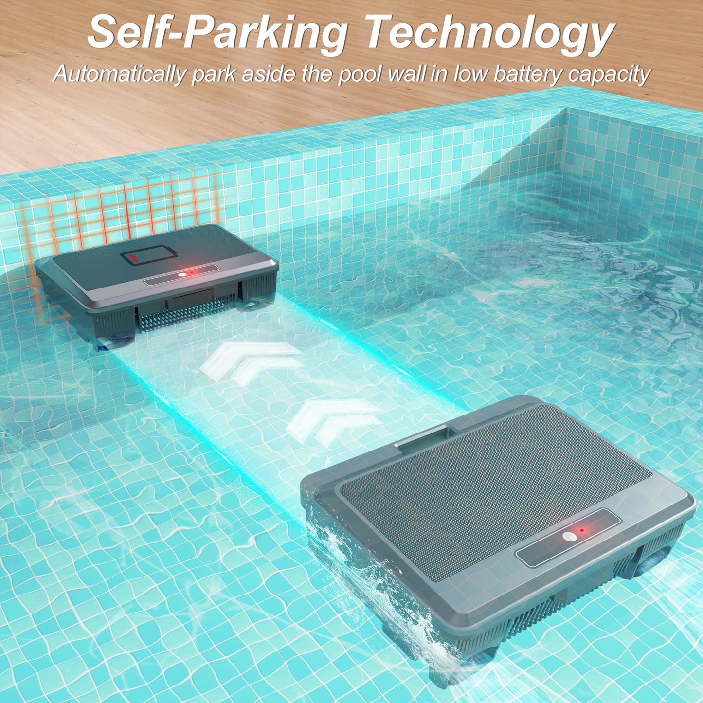 2026 Upgraded Solar Powered Robotic Pool Skimmer Surface Cleaner Dual Charging Options Smart Obstacle Avoidance 24/7 Continuous Cleaning Ideal for Above Ground Pool -APP Support