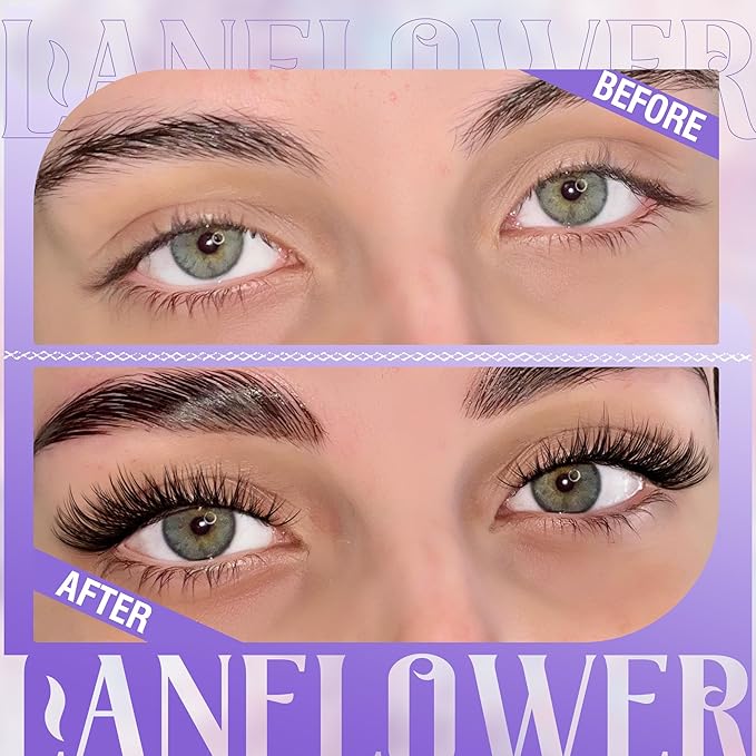 Lash Extension Kit Natural Lash Clusters Kit Waterproof Eyelash Extension Kit Wispy Lash Clusters C Curved Cluster Eyelash Extensions Kit 10-16 mm Individual Lashes by Lanflower