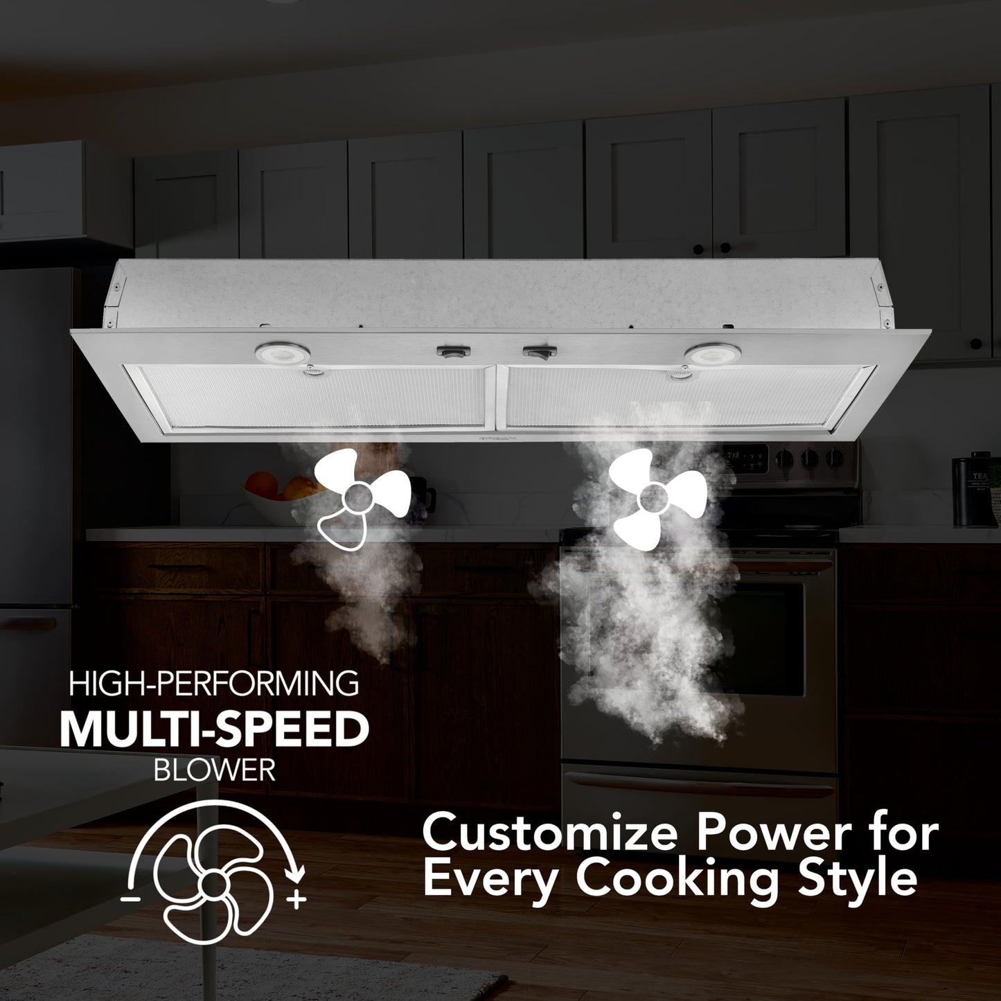 Broan Nu-Tone Broan-NuTone BBN1303SS Custom Built Insert with 2-Speed Exhaust Fan and Light, 300 Max Blower CFM, Stainless Steel, 30-Inch Range Hood Power Pack