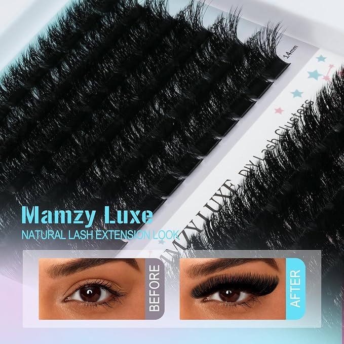 Thick Lash Clusters Kit 10-18MM 156Pcs Individual Lashes Clusters 200D Eyelash Clusters Kit Full Volume False Eyelashes Dramatic Luxury Cluster Eyelash Extension Kit by MAMZY LUXE