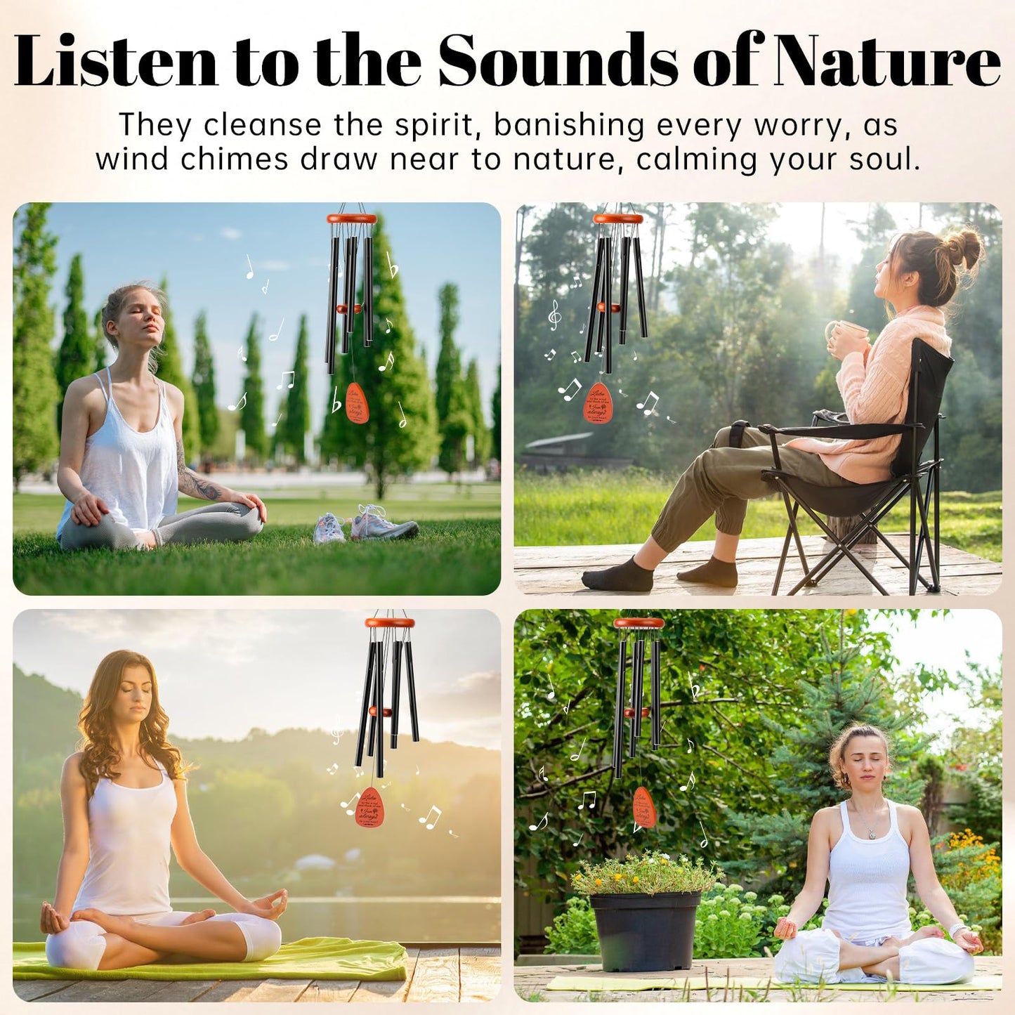 32" Wind Chimes Birthday Gifts for Mom from Daughter Son, Mom Birthday Gifts Mothers Day, Gold