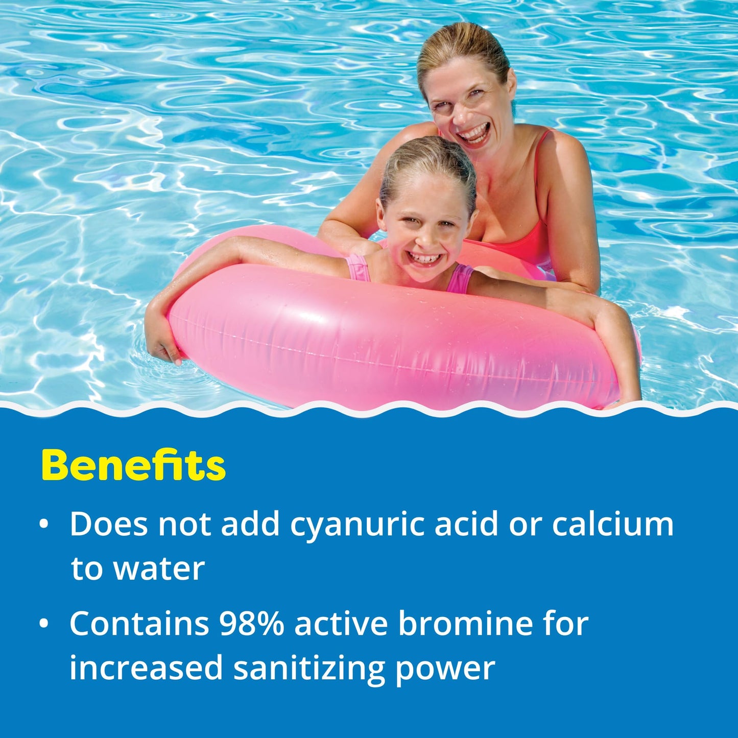 In The Swim 1 Inch Bromine Plus Tablet Sanitizer for Spas, Hot Tubs, or Swimming Pools - Pre-Stabilized, Low Odor, Chlorine Alternative - 8 Pounds