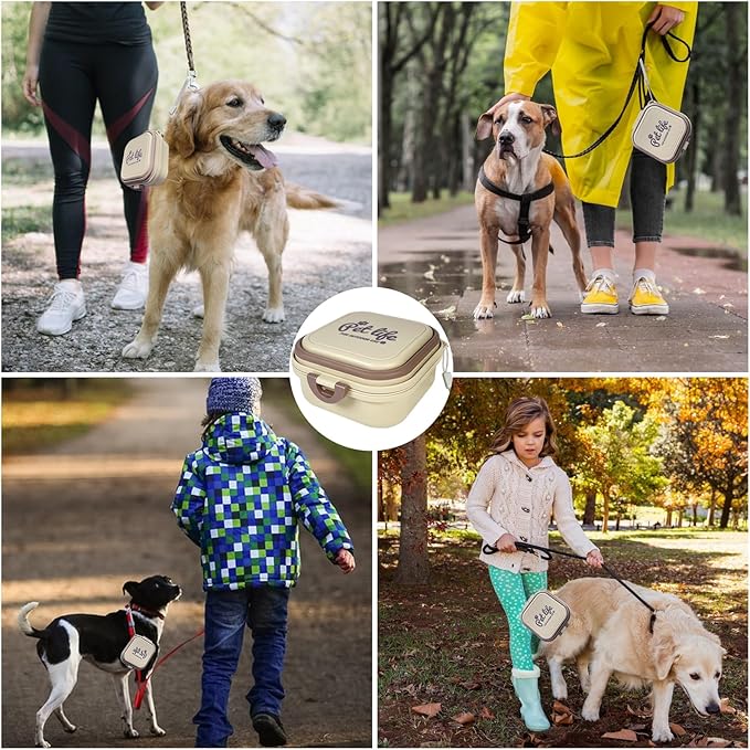 Collapsible Dog Water Bowl, Portable Dog Bowl for Traveling, 2-in-1 Pet Food and Water Feeder - Travel Dog Bowls with Lid for Walking, Traveling, Camping and Hiking
