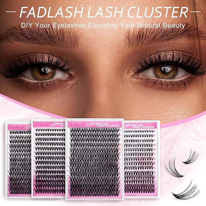 Lash Clusters 12-18mm Mix Individual Lashes Cluster Black Volume Eyelash Clusters Long Individual Lash Extensions C Curl Cluster Lashes DIY Eyelash Extension (30D-0.07C, 12-18mm)