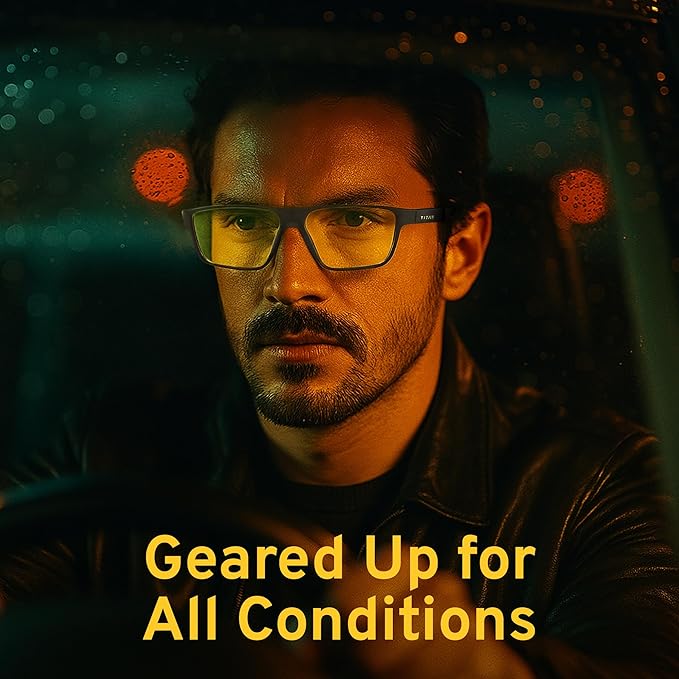 Titan Gaming Glasses, Blue Light Blocking, Night Driving Glasses for Men, Computer Protection, Gift for Gamers