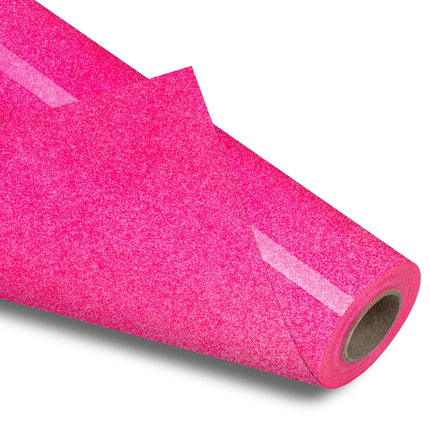 VinylRus Hot Pink Glitter HTV Heat Transfer Vinyl Roll - 12 x 10ft Pink Glitter HTV Vinyl for T-Shirt Clothing Bags, Iron on Vinyl for All Cutter Machines - Easy to Cut and Weed