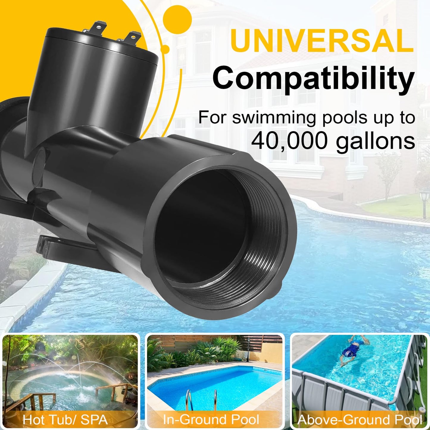 Pool Ionizer,4CH4002-R Pool Cleaner Ionizer Replacement Chamber for Hybrid Pool Treatment System,Fit for Above-Ground Pool, Hot Tub/Spa,In-Ground Pool (4CH4002-R)