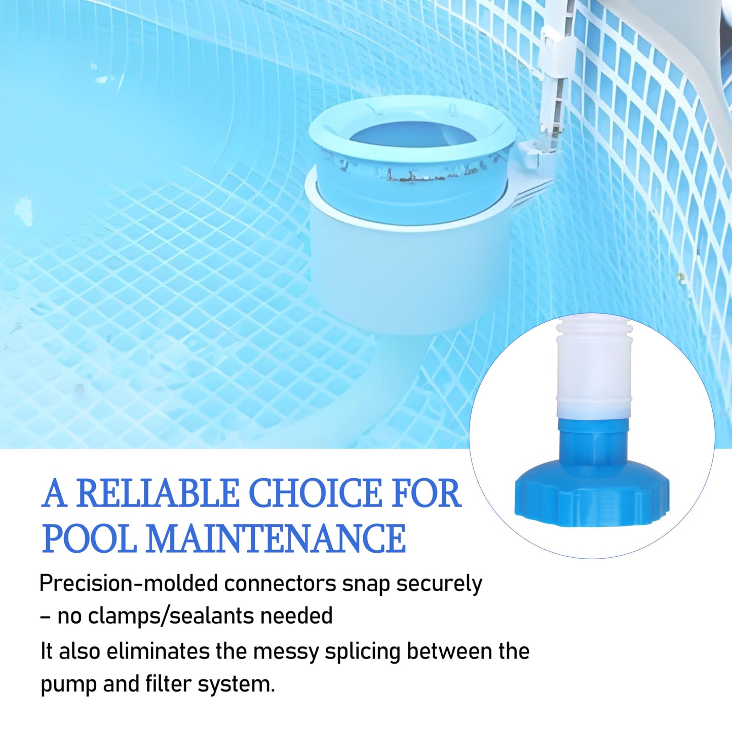 25016 Pool Skimmer Hose & Adapter B Replacement Set – Universal Fit for Intex Above Ground Pools | Leak-Proof Connections