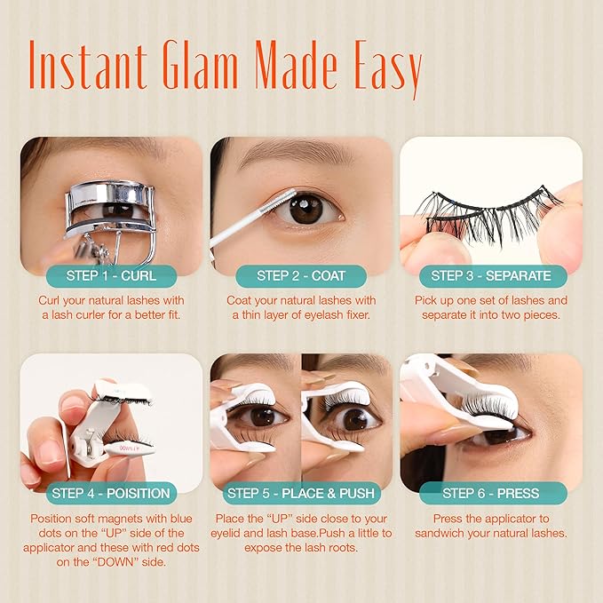 LASHVIEW Upgrade Magnetic Eyelashes with Applicator Soft Magnetic Eyelashes Natural Look Reusable No Glue Needed Easy to Wear and Remove (YT14)