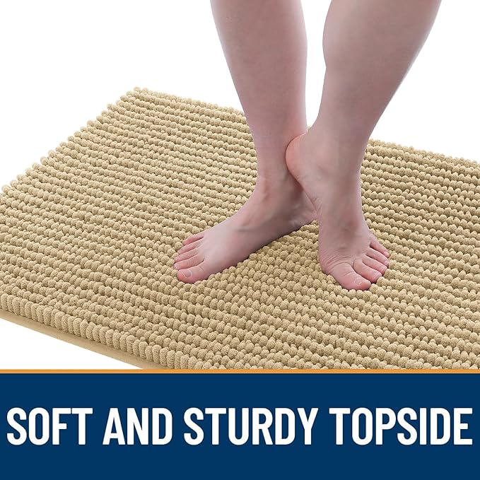 OLANLY Dog Door Mat for Muddy Paws 70x24, Ultra Absorbent Chenille Mud Doormat, Non-Slip Washable and Dirt Trapping Doormat for Indoor Entryway, Quick-Dry Indoor Pet Bed Mats for Dogs, Beige