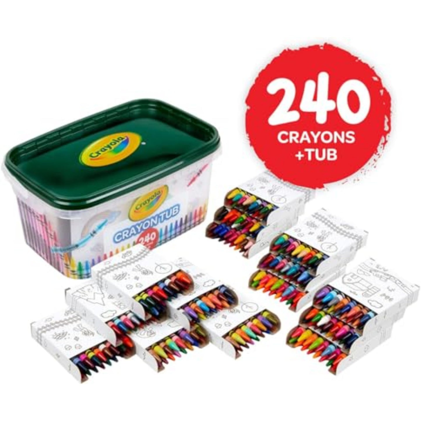 Crayola Crayon Tub (240ct), Bulk Crayons for Kids, Stocking Stuffers for Kids, Holiday & Christmas Gifts for Toddlers, Bag Fillers, Classroom Art Supplies, Ages 3+ [Amazon Exclusive]