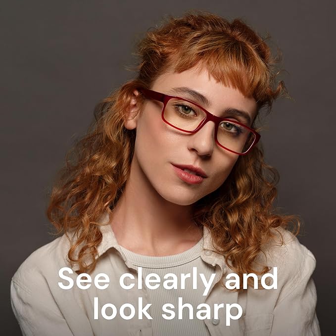 Gaoye 2-Pack of Reading Glasses - Blue-Light Filter, UV Protection - Readers with Rectangle Frames