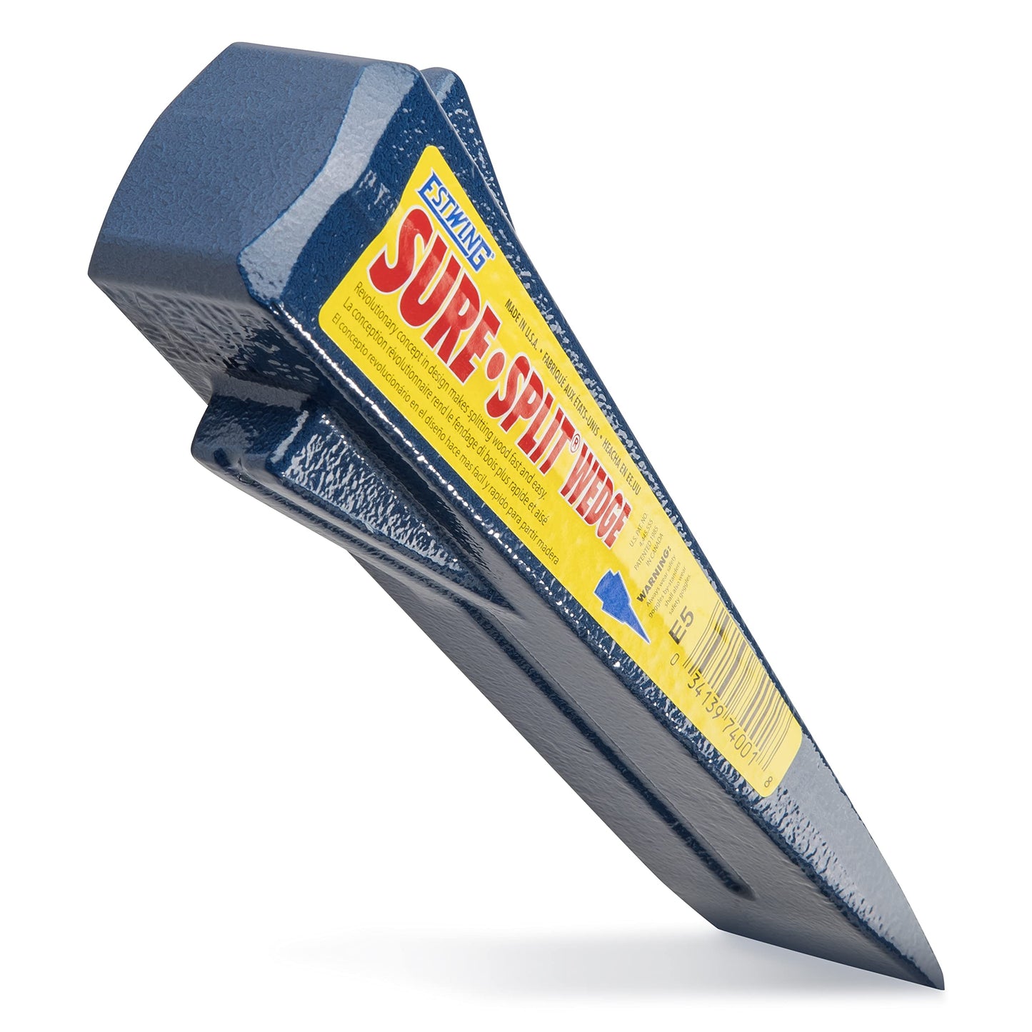 ESTWING Sure Split Wedge - 5-Pound USA Made Wood Splitting Tool with Forged Steel Construction & 1-7/8" Cutting Edge - E-5
