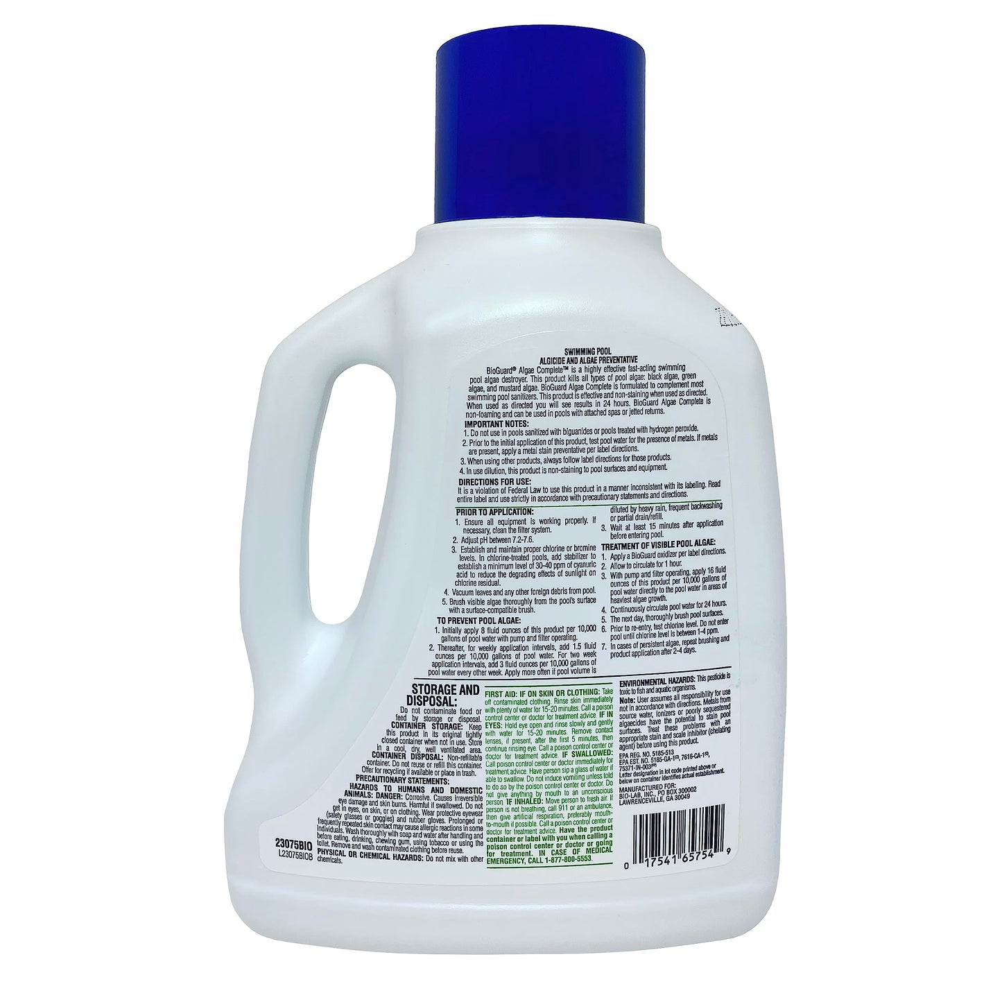BioGuard Algae Complete, 2L, Single, Dual Action Algaecide, Non-Staining and Non-Foaming, Kills and Prevents All Types of Algae