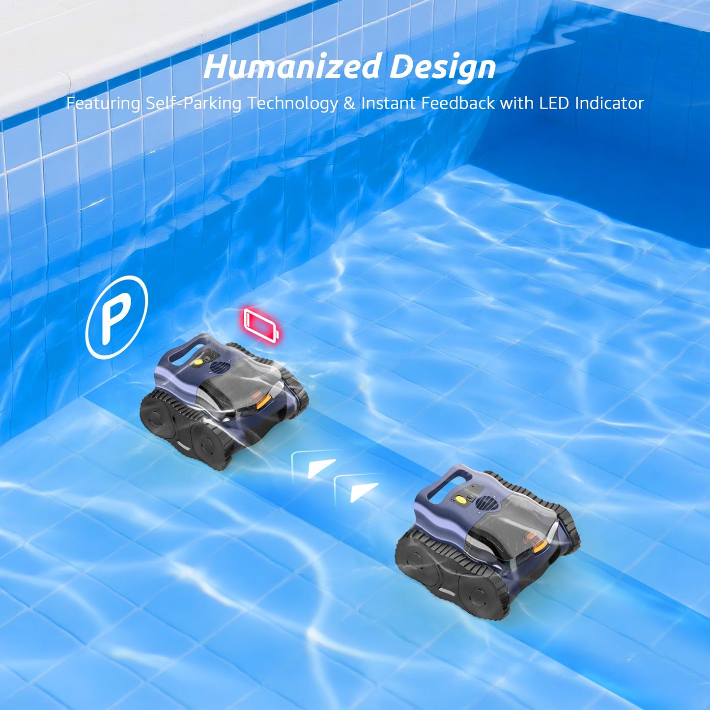 (2026 Upgrade) Cordless Robotic Pool Cleaner, 180 Mins Runtime Robotic Pool Vacuum for Inground Pools, Wall & Waterline Climbing Automatic Pool Vacuum with Sonar Navigation, Pool Up to 2150 Sq.ft
