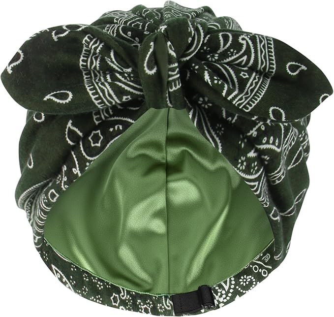 Ababalaya Satin Lined Beanies for Women Chemo Headwear Silky Lined Cotton Sleeping Cap