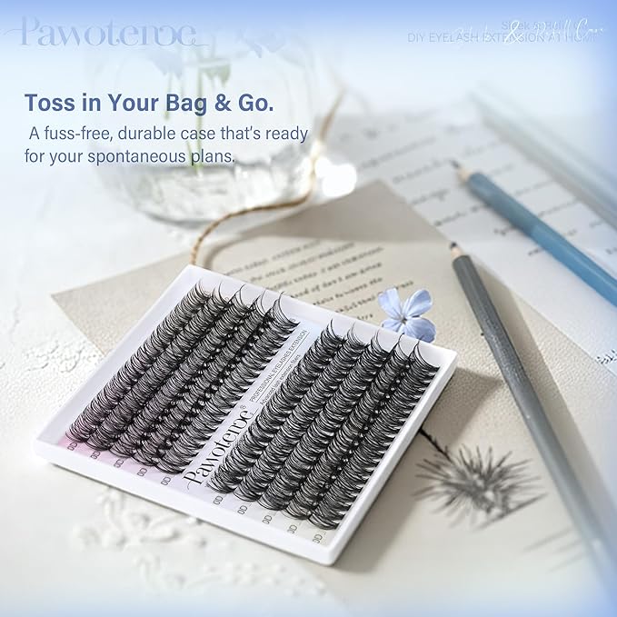 Pawotence Lash Clusters 200pcs Individual Lashes 30D 40D Cluster Eyelash Extensions 11-16mm Eyelash Clusters Lash Extensions for Self Application (30D&40D, 0.07D, 11-16mm Refill)