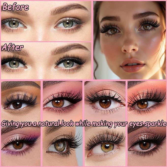 Lash Clusters Kit, 600 Pcs Eyelashes Clusters Extensions Kit 9-18mm Individual Lashes D Curl Fluffy Wispy False Eyelashes, with Bond Seal Remover Tweezers Brush DIY (20D+30D+40D+50D+60D+80D Kit)