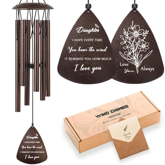 Daughter Gifts from Mom Dad, Daughter Birthday Gifts, 32" Bronze Wind Chimes Gift for Daughter's Birthday, Graduation, Wedding
