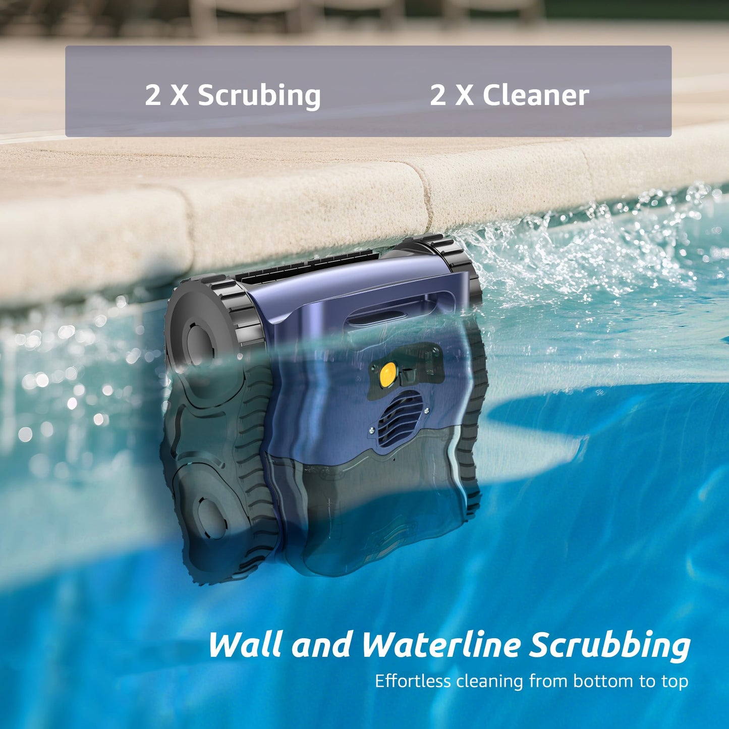 (2026 Upgrade) Cordless Robotic Pool Cleaner, 180 Mins Runtime Robotic Pool Vacuum for Inground Pools, Wall & Waterline Climbing Automatic Pool Vacuum with Sonar Navigation, Pool Up to 2150 Sq.ft