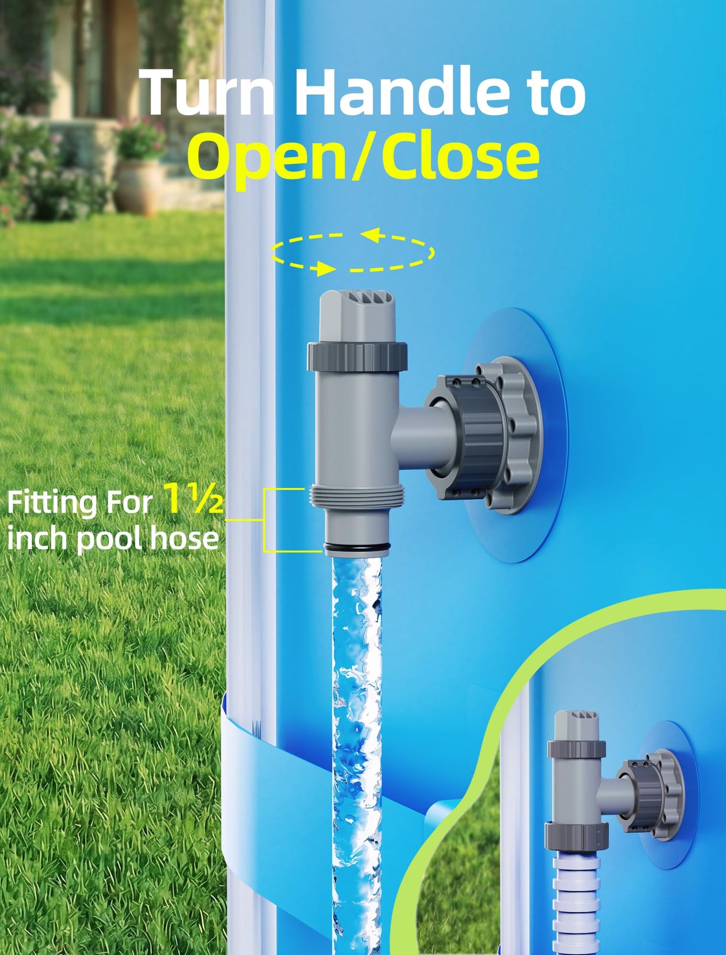 SHAPON Above Ground Pool Inlet & Outlet Replacement Kit with Plunger Valve, 1.5'' Strainer Connector & Jet Nozzle, Compatible with Intex/Coleman Pool Parts & Accessories
