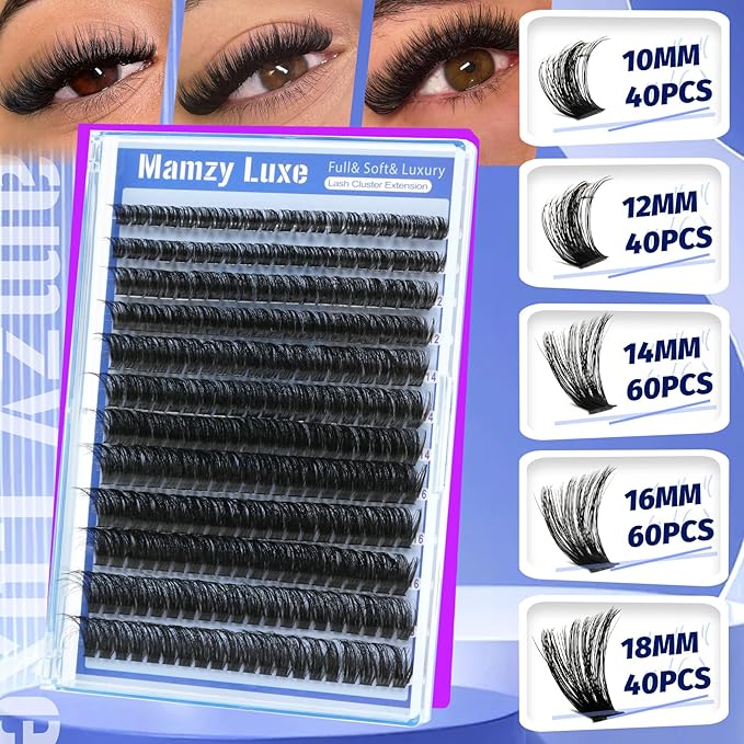 Lash Clusters Wispy 80D Eyelash Clusters 10-18mm Fluff Cluster Eyelash Extensions D Curl No Plastic Feel Individual Lashes Extension 240 Pcs Versatile False Eyelashes Clusters