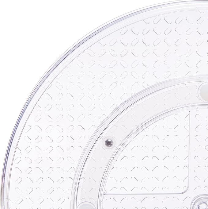 Amazon Basics Clear Lazy Susan Turntable Organizer for Organization, 12-Inch, 2-Pack