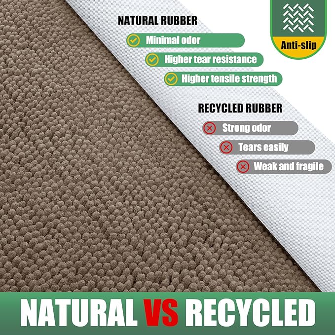 IM HOME Chenille Absorbent Outdoor Doormat 36" x 24", Washable Muddy Door Mats for Dog Non Slip Indoor Doormat Dog Mat for Muddy Paw Front Inside Doormats for Entryway Beige