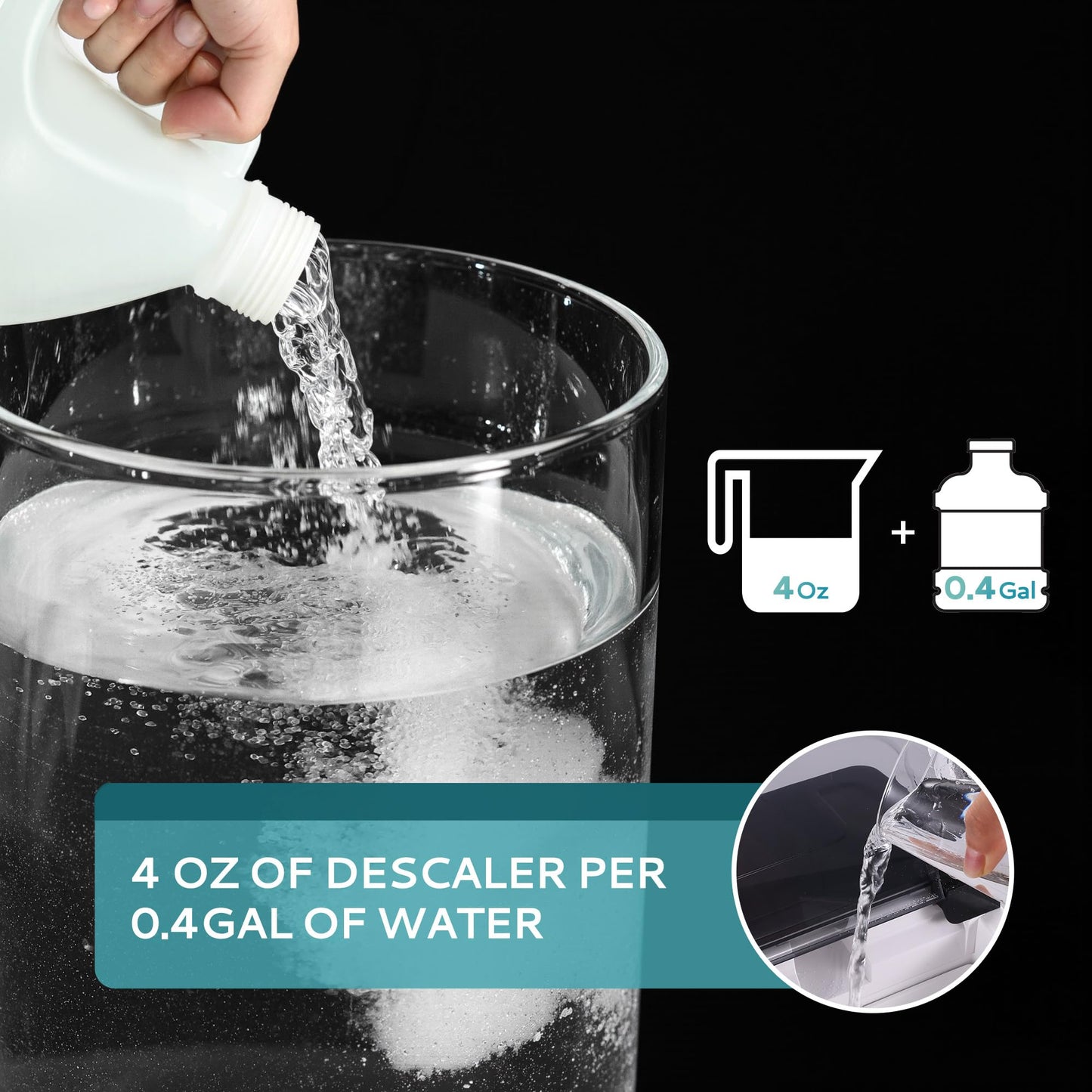 EUHOMY Max 33 Uses Ice Machine Cleaner Descaler (1 Gallon / 3.75L), 128 Fl OZ Ice Maker Cleaner, Ideal Universal Descaling Solution for All Brands Ice Maker, Single Use Coffee and Espresso Machines