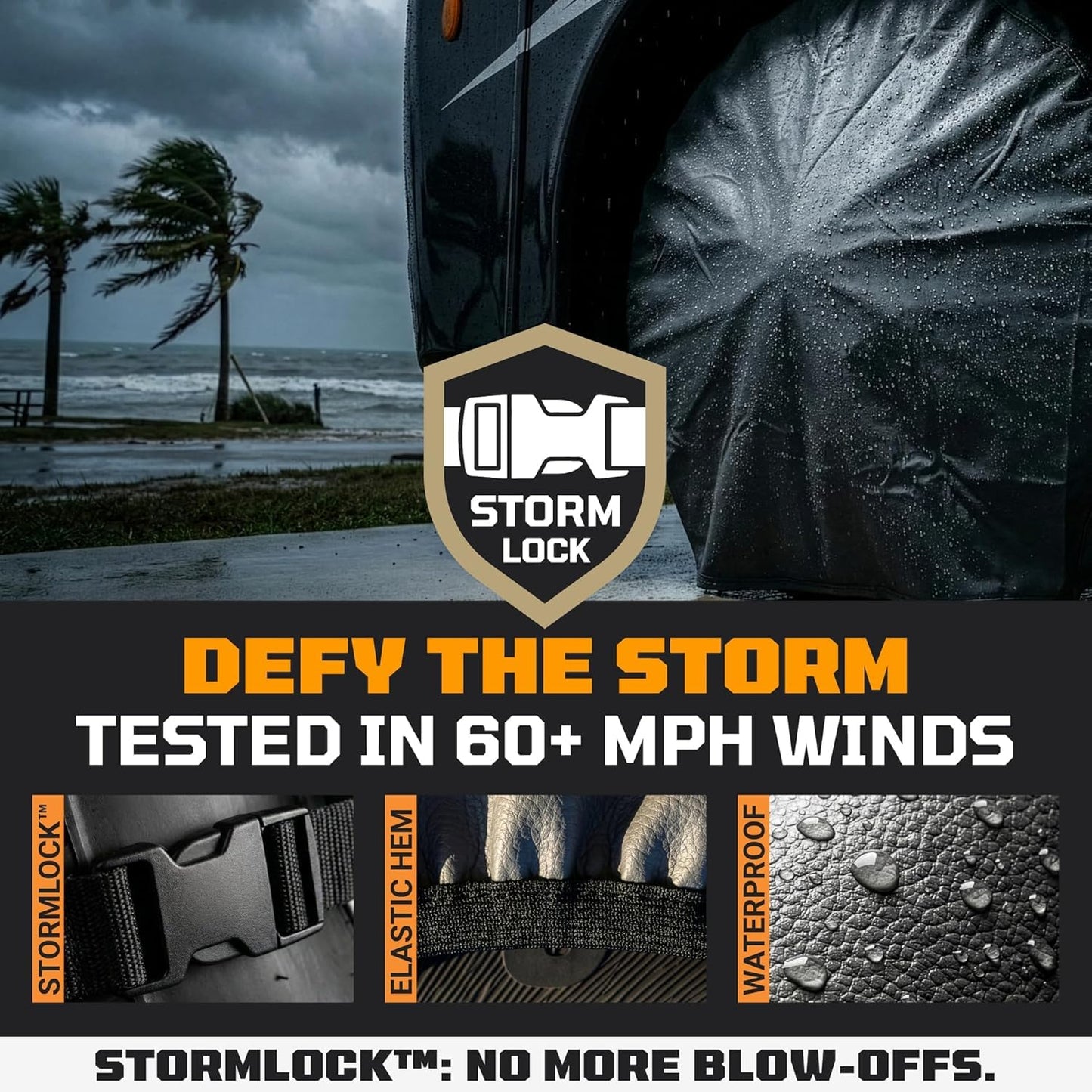 TIRESHIELD PRO Trailer Tire Covers (Set of 2) - Heavy Duty All-Weather UV-Resistant Protective Wheel Covers w/StormLock-System - Year-Round Protection for Your Trailer Tires w/ 35-38.75" Diameter