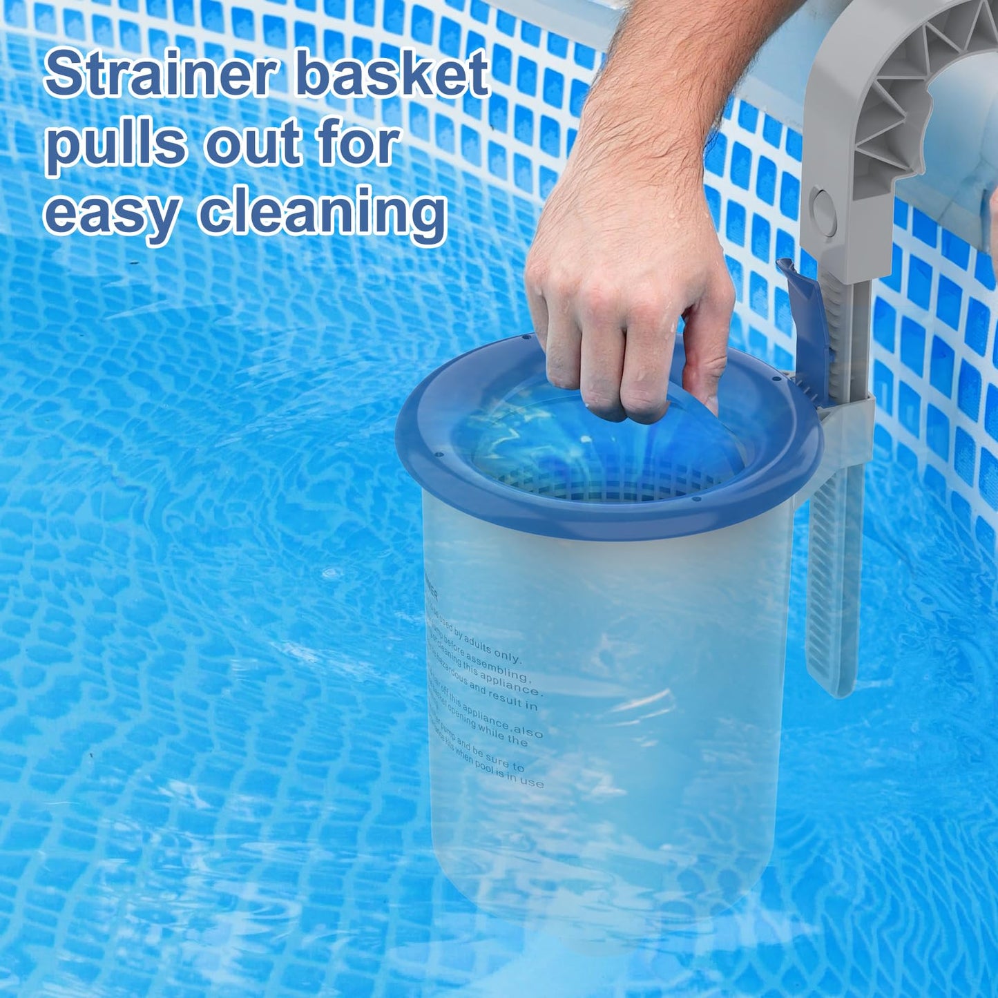 Sepetrel Above Ground Pool Surface Skimmer, Wall Mount Pool Maintenance Accessories for Inflatable Collars, Tubular & Metal Frame Pools, Floating Skimmer Basket - Efficiently Removes Debris