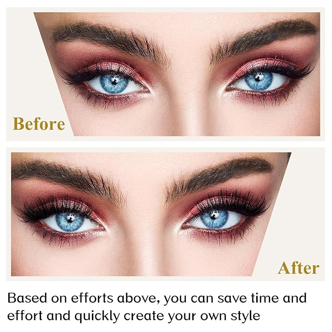B&Qaugen False Eyelash, B 28, Individual, Curl-C, 14mm, Cruelty Free Vegan, 72 Clusters