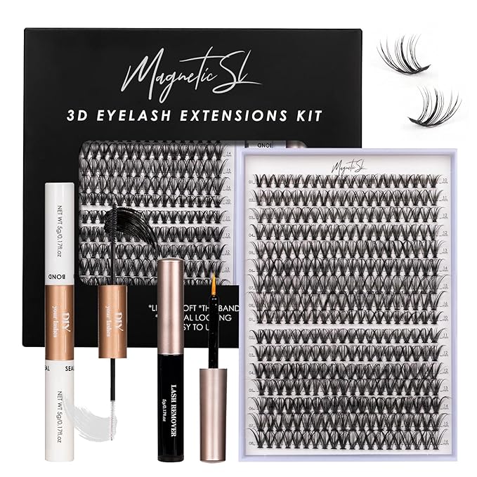 Lash Clusters DIY Lash Extensions Kit 320pcs Individual Lashes Clusters 30D 40D Eyelash Extension Kit with Applicator and Lash Bond&Seal,Clusters Lash Glue Remover Mix 10-16mm (30D+40D-320 KIT)