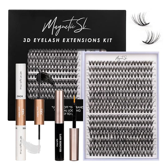 Lash Clusters DIY Lash Extensions Kit 320pcs Individual Lashes Clusters 30D 40D Eyelash Extension Kit with Applicator and Lash Bond&Seal,Clusters Lash Glue Remover Mix 10-16mm (30D+40D-320 KIT)