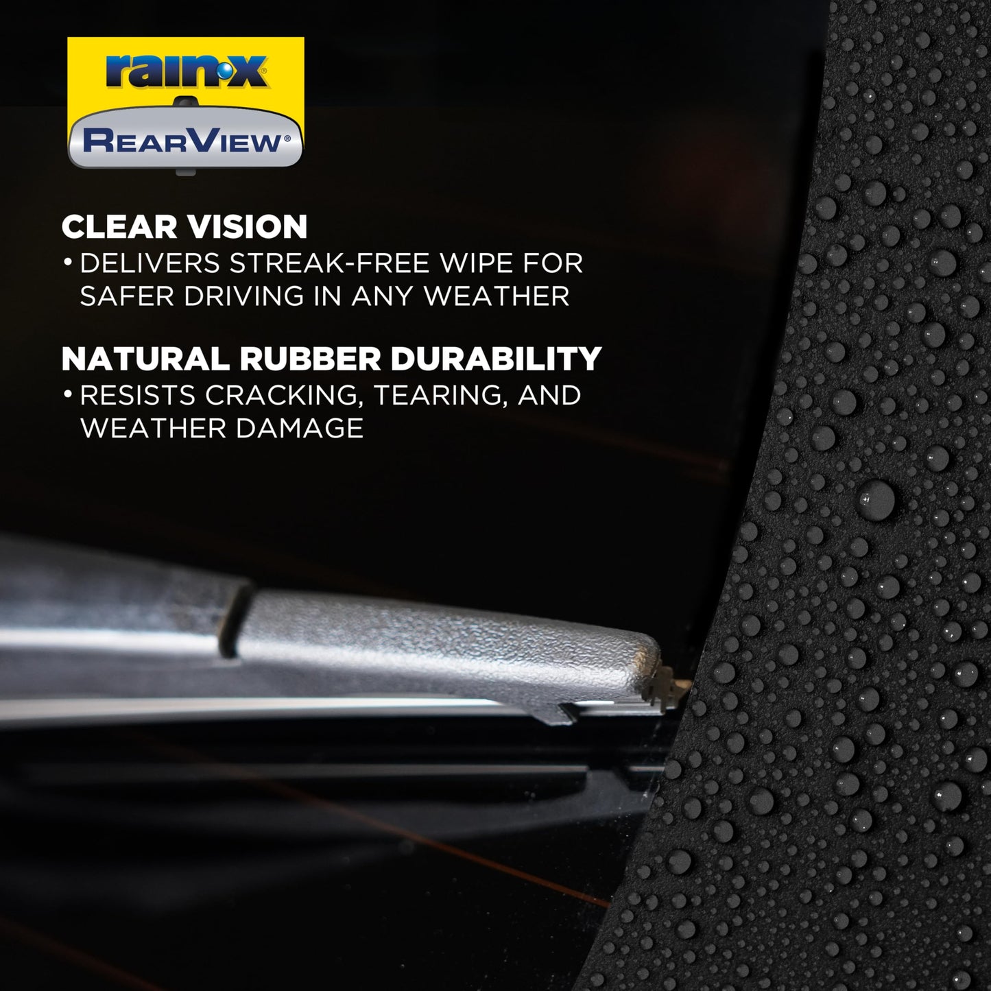 Rain-X 850211 RearView Wiper Blade 11", OEM Replacement Rear Windshield Wiper, Interchangeable Adapter for Easy Installation, All-Weather & All-Season Performance, Composite